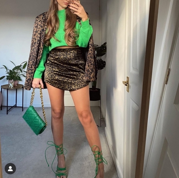 Zara Dresses & Skirts - Zara * Satin Effect Leopard Animal Print  Cheetah Mini Skirt